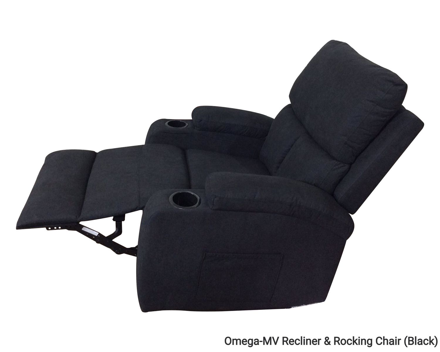 Flotti Omega-MV Manual Recliner & Rocking Chair with Cup Holder  (Grey, Brown, Black, Beige) Flotti Omega-MV Manual Recliner & Rocking Chair with Cup Holder  (Grey, Brown, Black, Beige), Color: Omega-MV Recliner & Rocking Chair (Black)