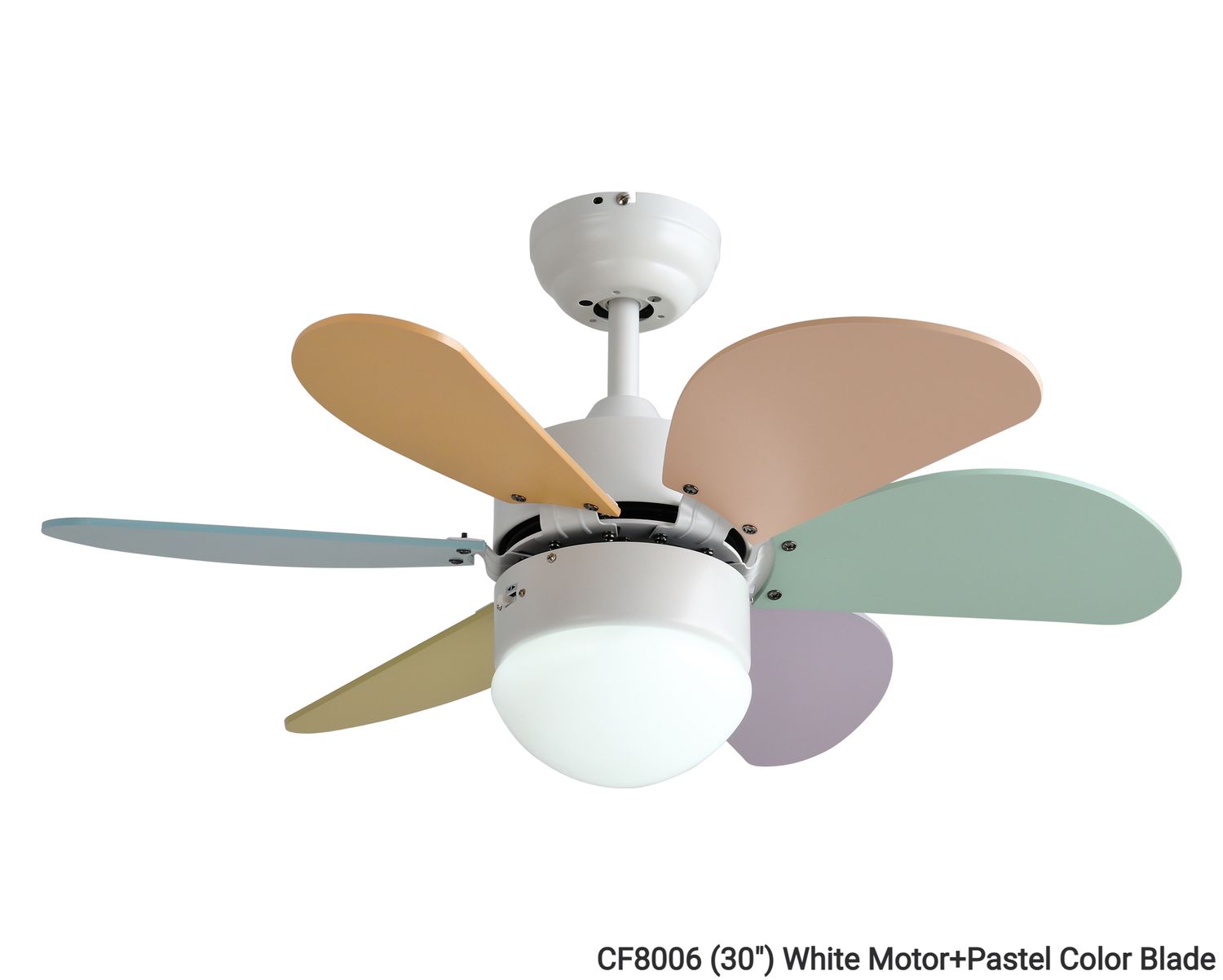 MYKE Ceiling Fan (30&quot;) (Pastel) (2 yrs Warranty), Color: CF8006 (30&quot;) White Motor+Pastel Color Blade