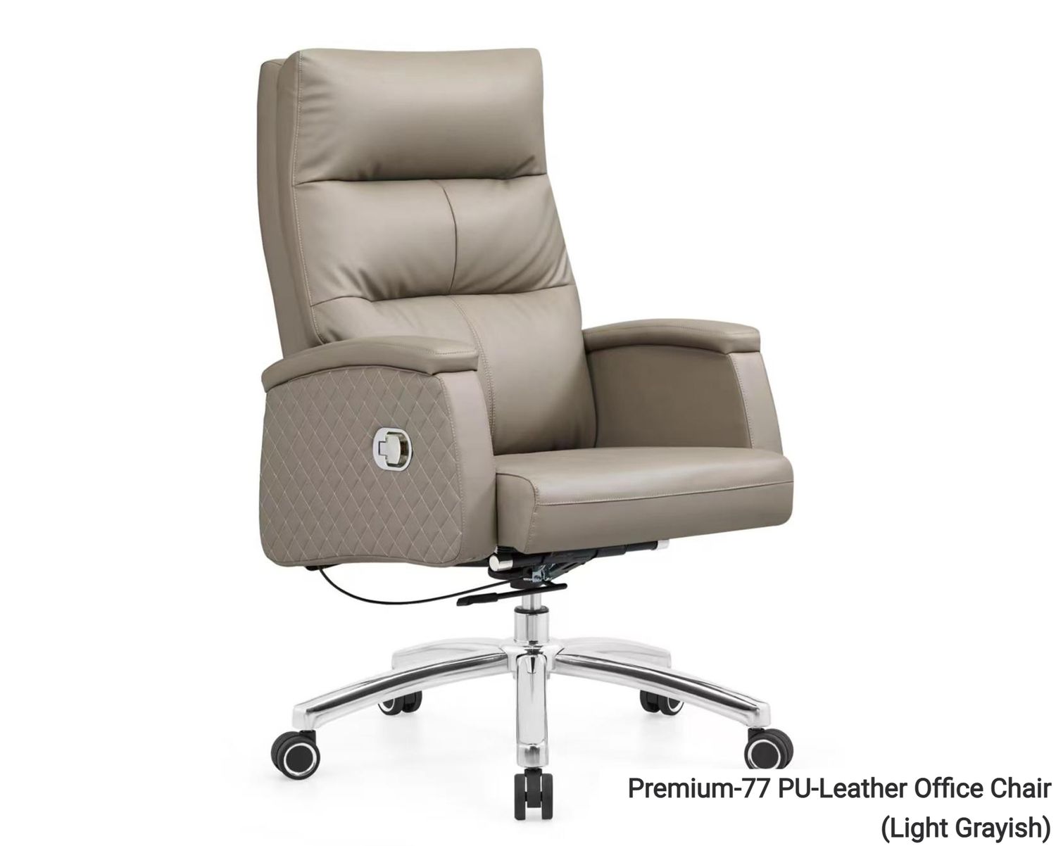 Ofix Premium-77 PU-Leather Office Chair (Light Grayish), Model: Premium-77 PU-Leather Office Chair (Light Grayish)