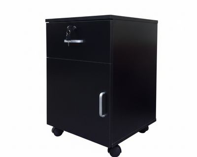 Ofix A22 Mobile Pedestal 1Cabinet+1 Drawer (White, Black, Purple Wood+Khaki)