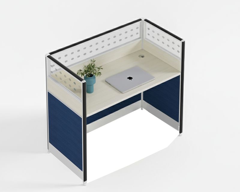 Ofix WS-280 1 Seater Workstation Partition Cubicle (Blue, Maple) Ofix WS-280 1 Seater Workstation Partition Cubicle (Blue, Maple)