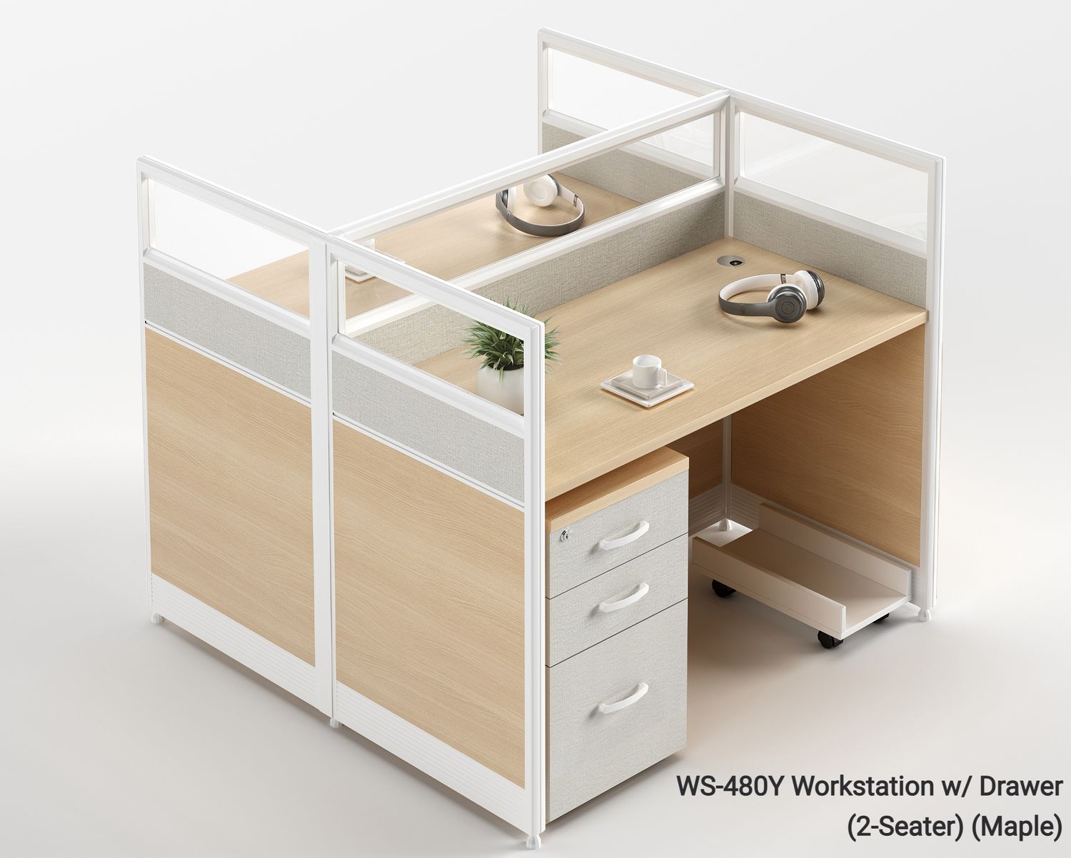 Ofix WS-480 2 Seater Workstation Partition Cubicle w/ Drawer (Maple) Ofix WS-480 2 Seater Workstation Partition Cubicle w/ Drawer (Maple), Model: WS-480Y Workstation w/ Drawer (2-Seater) (Maple)  (SOLD OUT, PRE-ORDER FOR EARLY NOVEMBER)