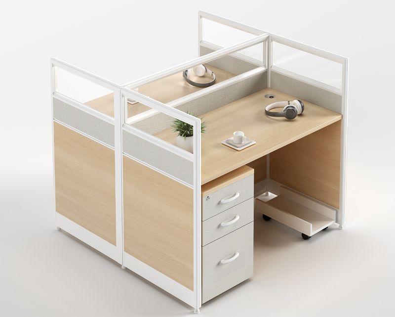 Ofix WS-480 2 Seater Workstation Partition Cubicle w/ Drawer (Maple) Ofix WS-480 2 Seater Workstation Partition Cubicle w/ Drawer (Maple)