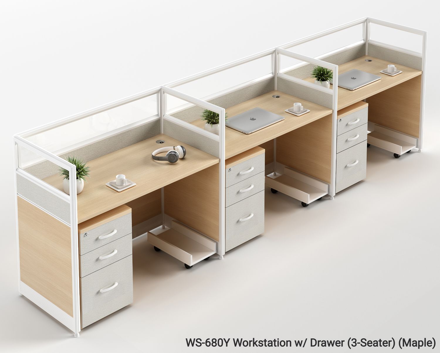 Ofix WS-680 3 Seater Workstation Partition Cubicle w/ Drawer (Blue, Maple) Ofix WS-680 3 Seater Workstation Partition Cubicle w/ Drawer (Blue, Maple), Model: WS-680Y Workstation w/ Drawer (3-Seater) (Maple) (SOLD OUT, PRE-ORDER FOR EARLY NOVEMBER)