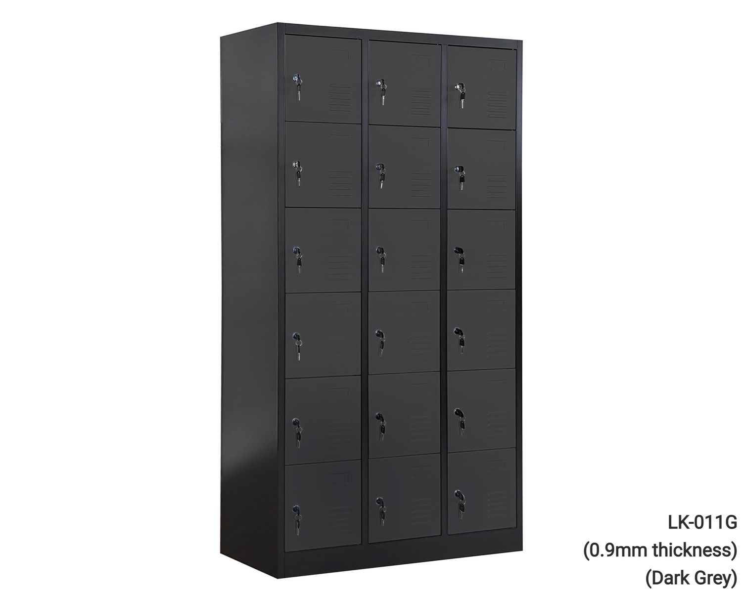 Ofix 18-Door Steel Locker Cabinet (Dark Grey), Model:: LK-011G (0.9mm thickness - Dark Grey)