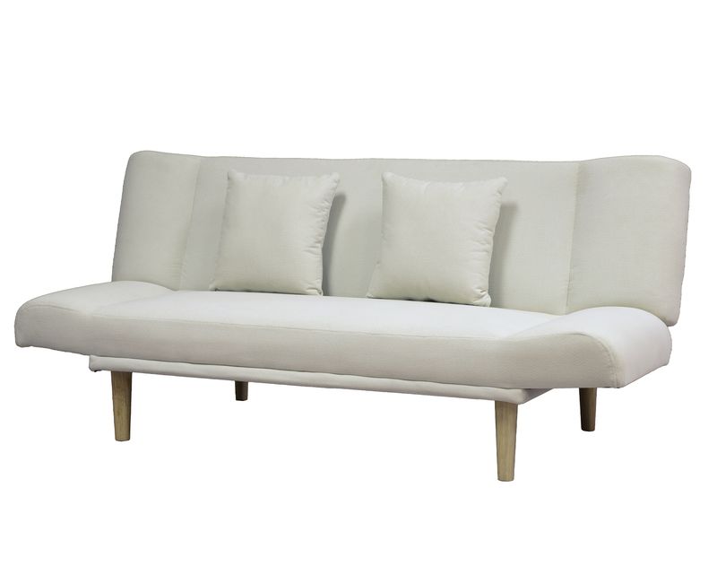 Flotti Mirabelle Fabric 3-Seater Sofa Bed with Two Pillow (Grey, Beige)