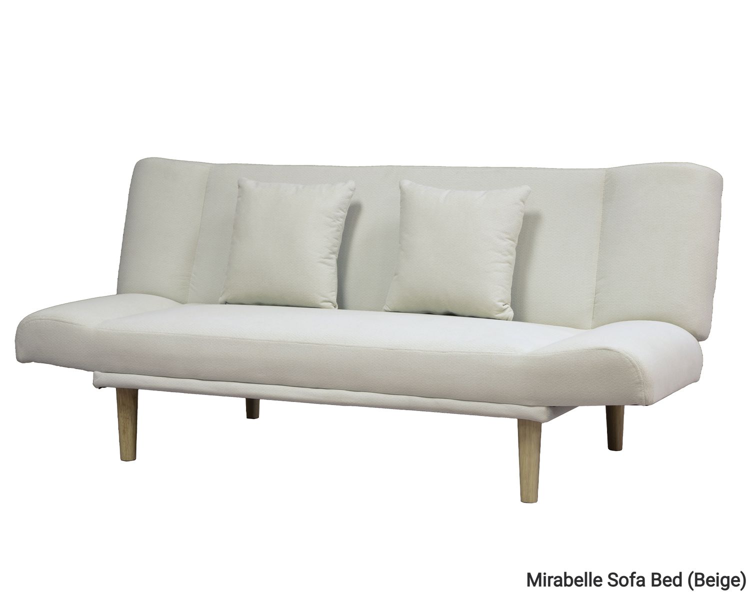 Flotti Mirabelle Fabric 3-Seater Sofa Bed with Two Pillow (Grey, Beige), Colors:: Mirabelle Sofa Bed (Beige)