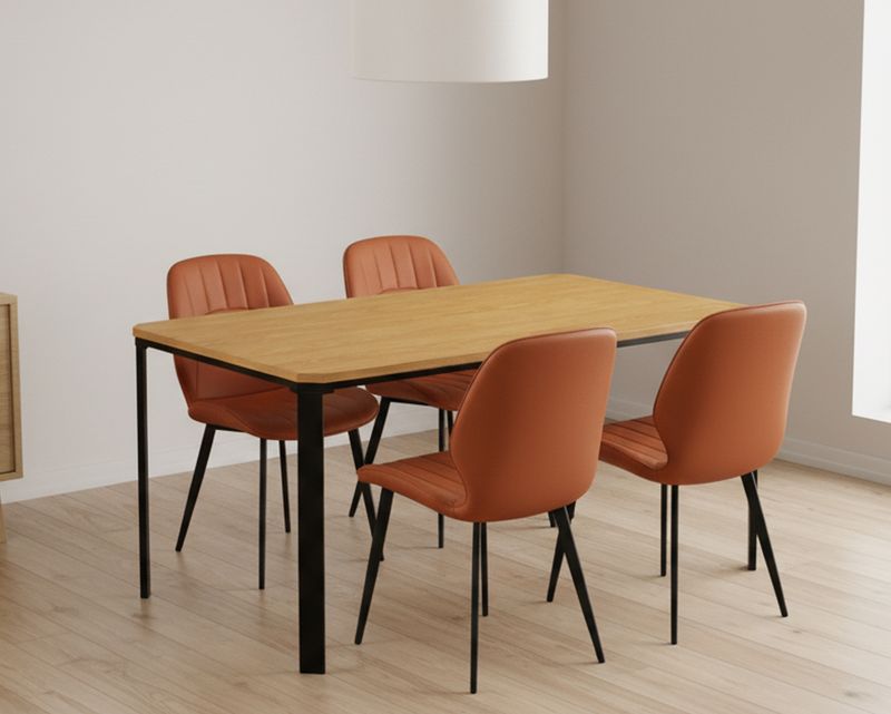 Ofix Monaco Dining Table + 4Pcs Dining Chair (Mara Dining Chair) (160*90)