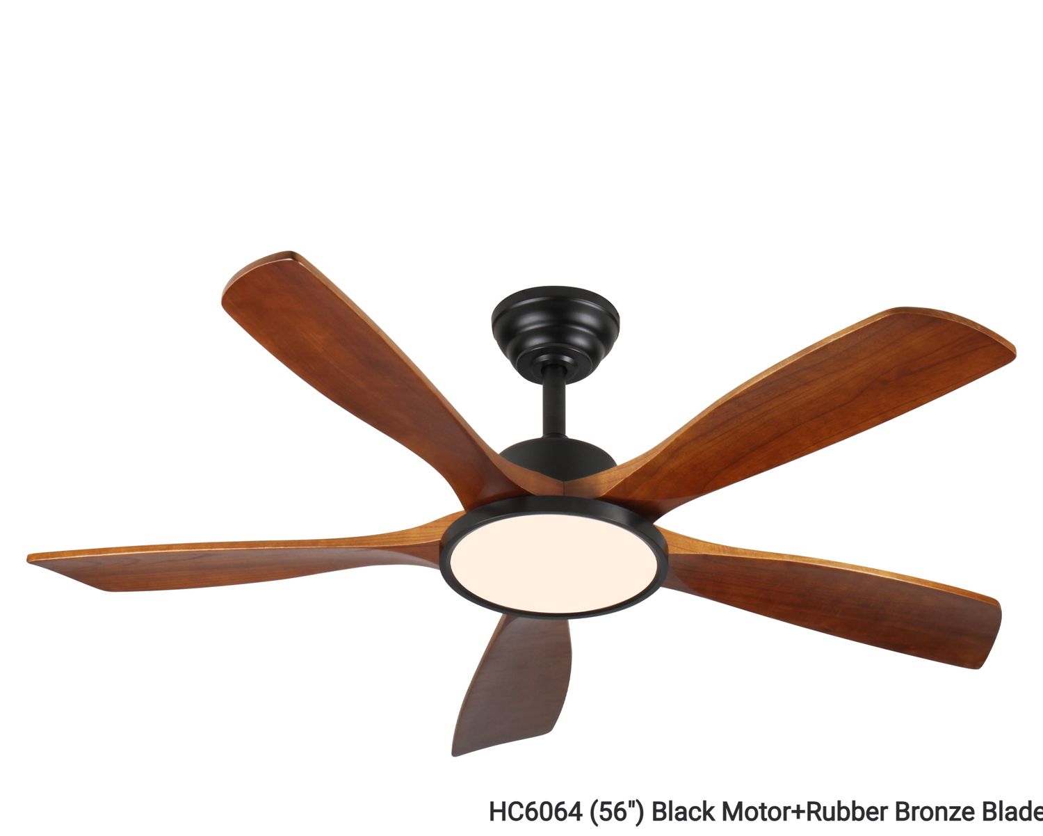 MYKE Ceiling Fan (56") (Rubber Bronze) (2 yrs Warranty), Color: HC6064 (56") Black Motor+Rubber Bronze Blade