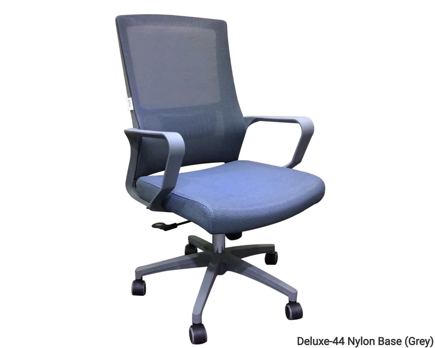 Ofix  Deluxe 44 Nylon Base Mid Back /Deluxe-44H Mesh High Back Chair  (Black, Grey), Color: Deluxe-44 Nylon Base (Grey) (SOLD OUT, PRE-ORDER FOR LATE NOVEMBER)