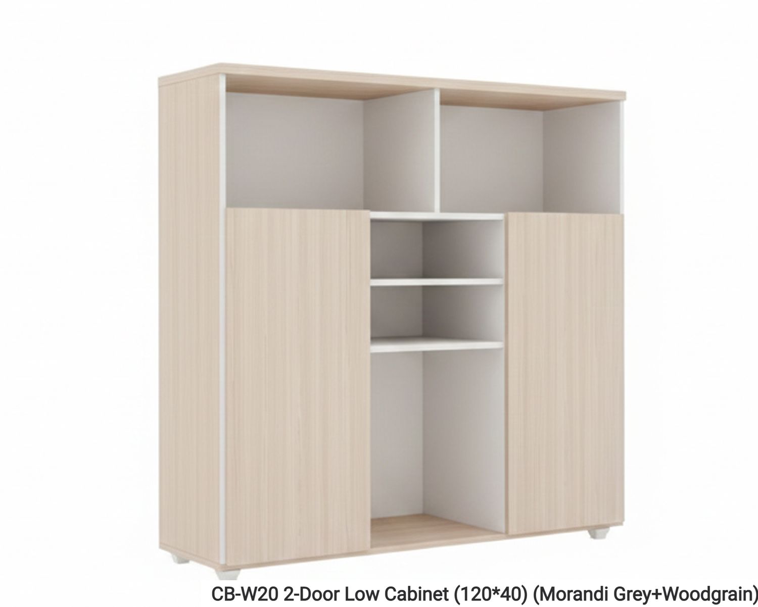 Ofix CB-W20 2-Door Low Cabinet (120*40) (Morandi Grey+Woodgrain), Model:: CB-W20 2-Door Low Cabinet (120*40) (Morandi Grey+Woodgrain)