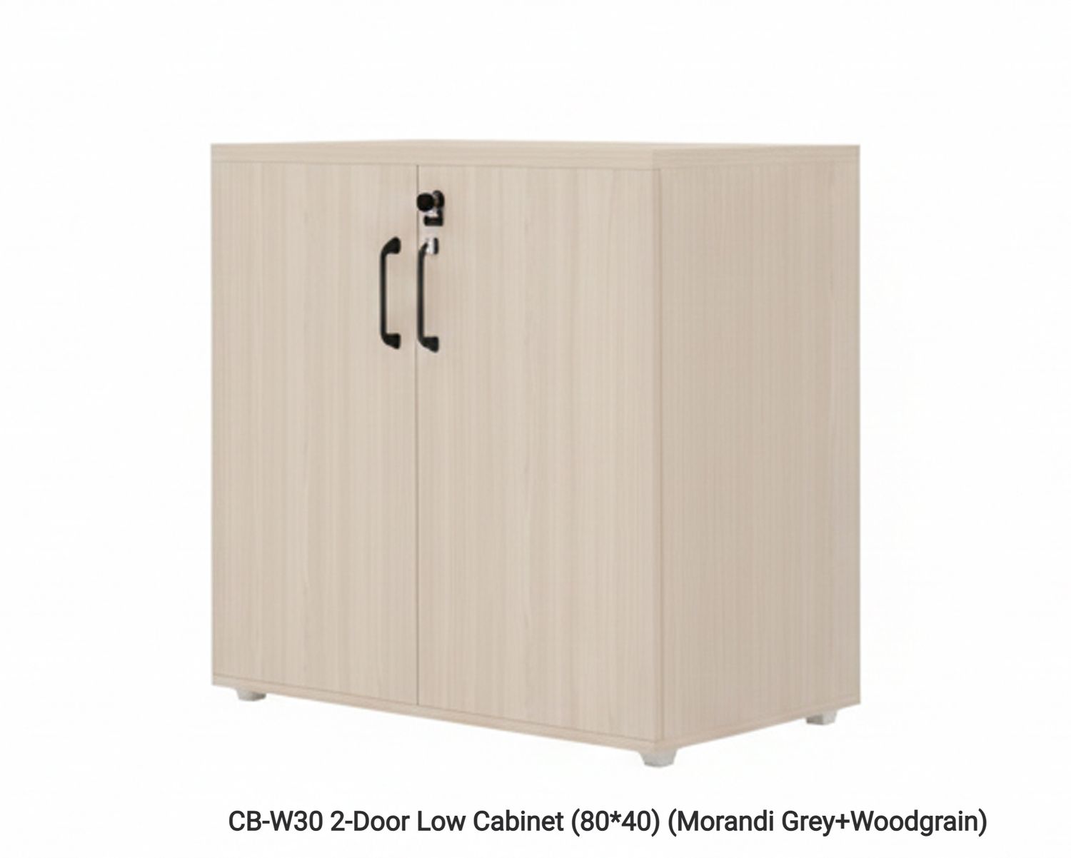 Ofix CB-W30 2-Door Low Cabinet (80*40) (Morandi Grey+Woodgrain), Model:: CB-W30 2-Door Low Cabinet (80*40) (Morandi Grey+Woodgrain)