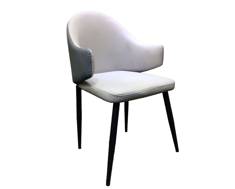 Ofix Shoda PU Seat Metal Leg Dining Chair (Beige+Grey)