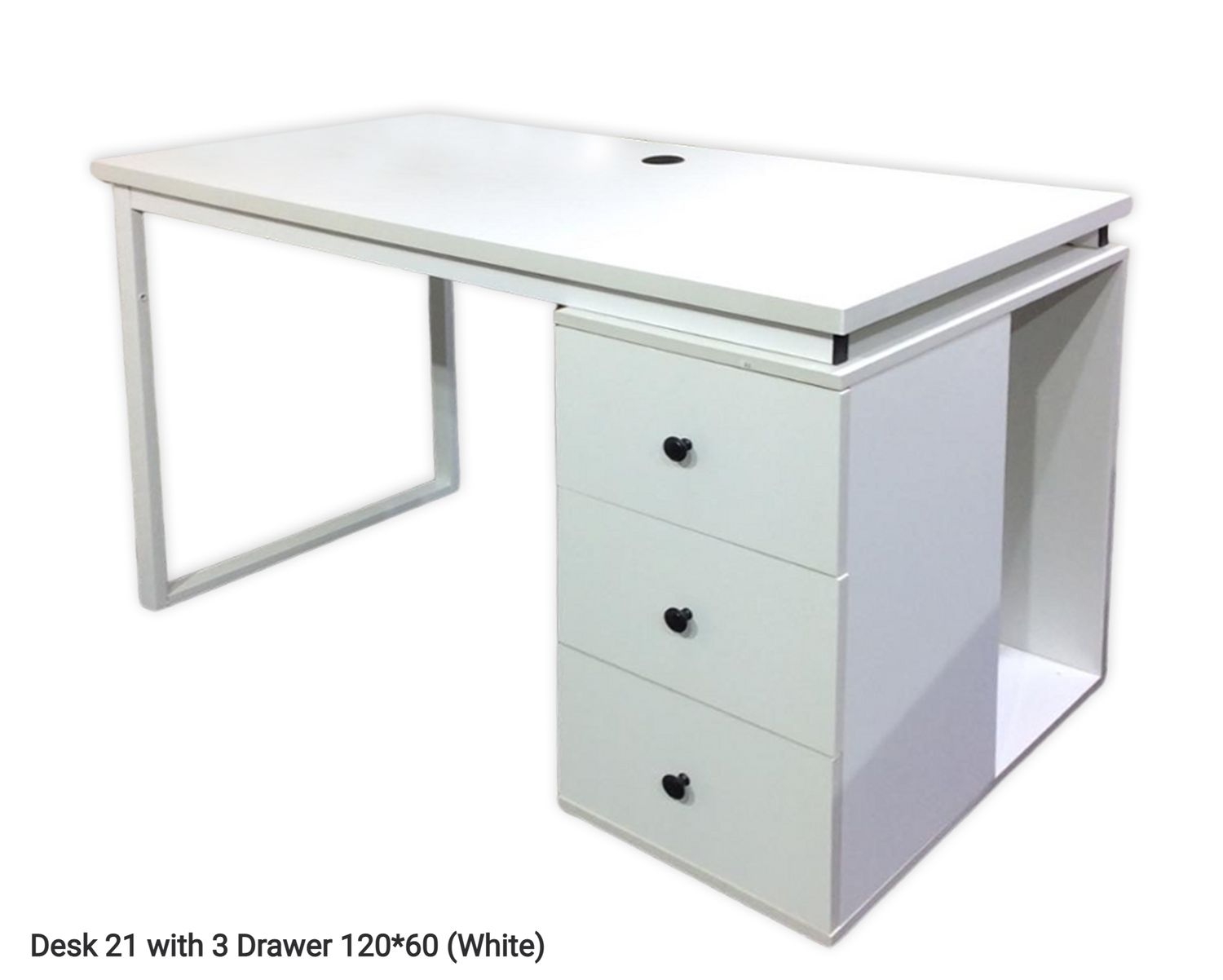 Ofix Desk 21 with 3 Drawer (White), Model:: Desk 21 with 3 Drawer 120*60 (White)