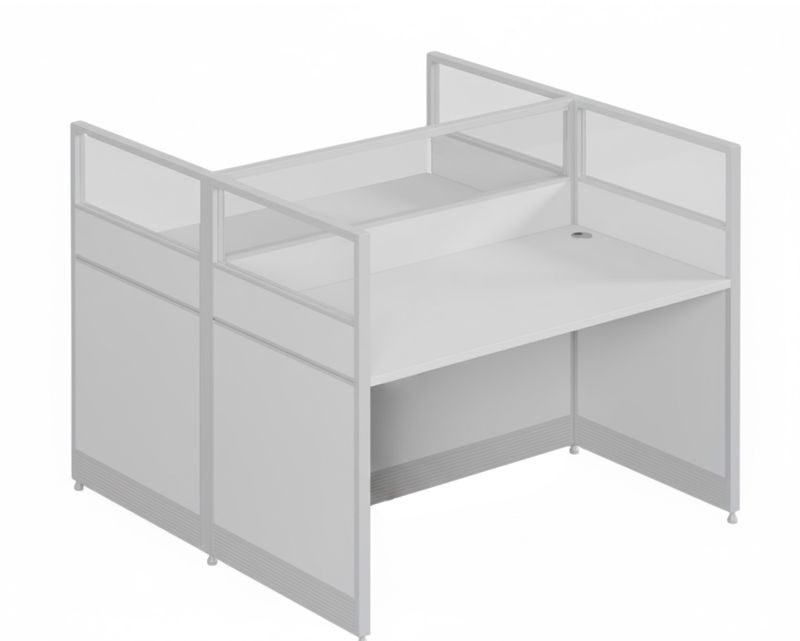 Ofix WS-840 2 Seater Workstation Partition Cubicle (White)