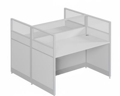 Ofix WS-840 2 Seater Workstation Partition Cubicle (White)