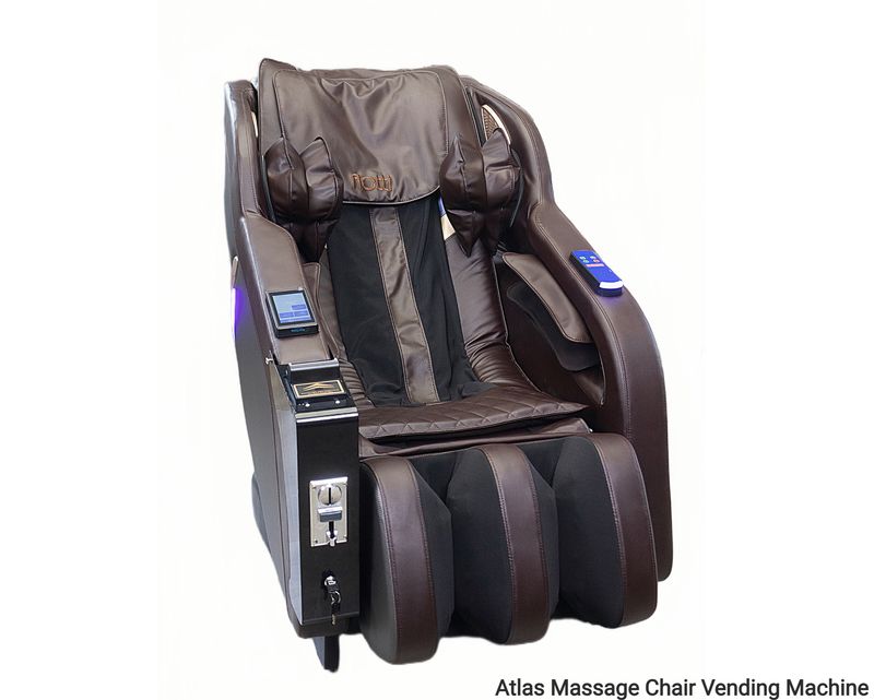 Flotti Atlas Massage Chair, Body Shape Detection, SL Track Neck to Leg, Zero Gravity, Waist &amp; Calf Heating Function, Central Control Knob System, Bills &amp; Coin Operated Massage Chair Vending Machine