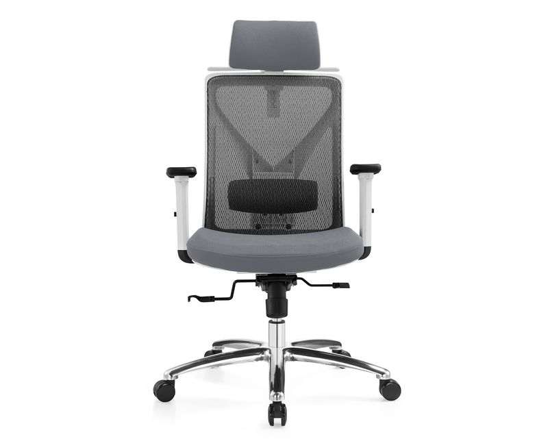 XTM Korean-D20 Height Adjustable Backrest w/ Seat Slide (White+Grey) (2 Years Warranty)