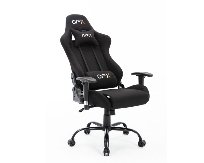 OFX Zion Steel Base Soft Fabric Gaming Chair (Black)