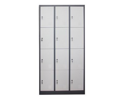 Ofix 12-Door Steel Locker Cabinet (White, Dark Grey+White) Ofix 12-Door Steel Locker Cabinet (White, Dark Grey+White)