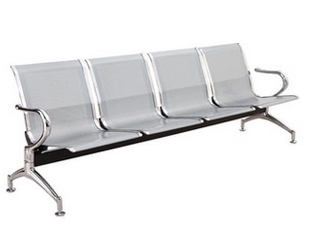 OFIX 4-Seater Airport Gang Chair  (Silver)