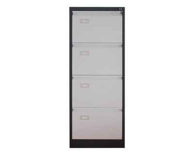 Ofix Vertical 4-Drawer Steel Filing Cabinet (Grey+White) Ofix Vertical 4-Drawer Steel Filing Cabinet (Grey+White)