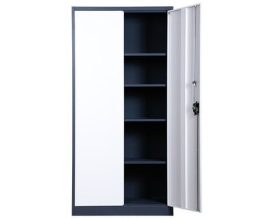 Ofix 5-Layer Shelves Metal Swing Door Steel Cabinet (Dark Grey+White)