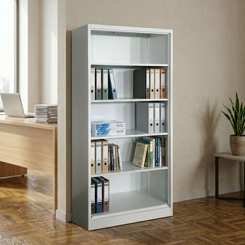 Ofix 5-Layer Open Shelves Steel Cabinet (White)