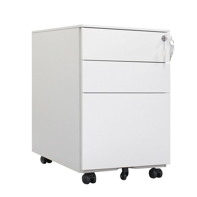 Ofix 3-Drawer Steel Mobile Pedestal (White)