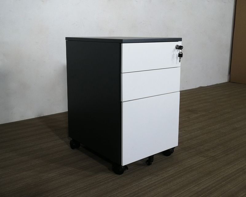 Ofix 3-Drawer Steel Mobile Pedestal (Grey+White, Dark Grey, White)