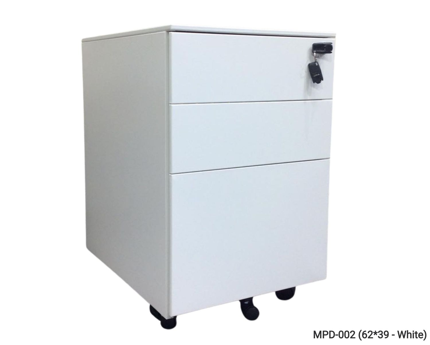 Ofix 3-Drawer Steel Mobile Pedestal (White, Dark Grey+White, Dark Grey), Model No.: MPD-002 (62*39 - White)