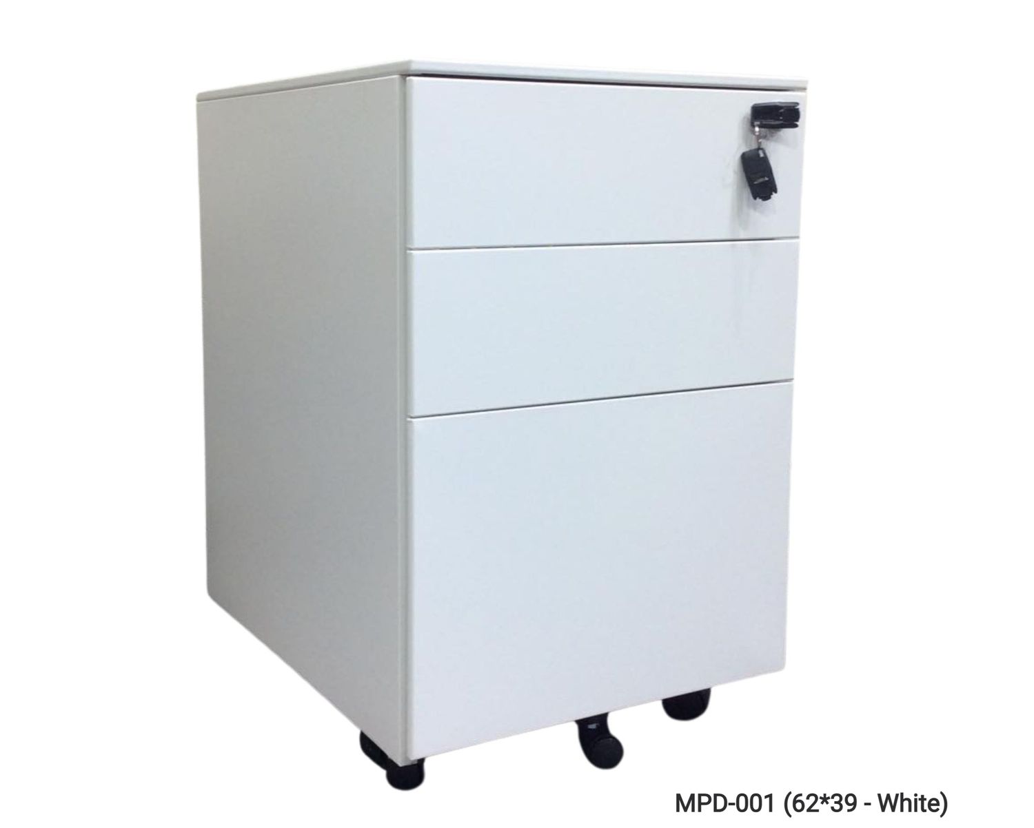 Ofix 3-Drawer Steel Mobile Pedestal (Grey+White, Dark Grey, White), Model No.: MPD-001 (60*39 - White)