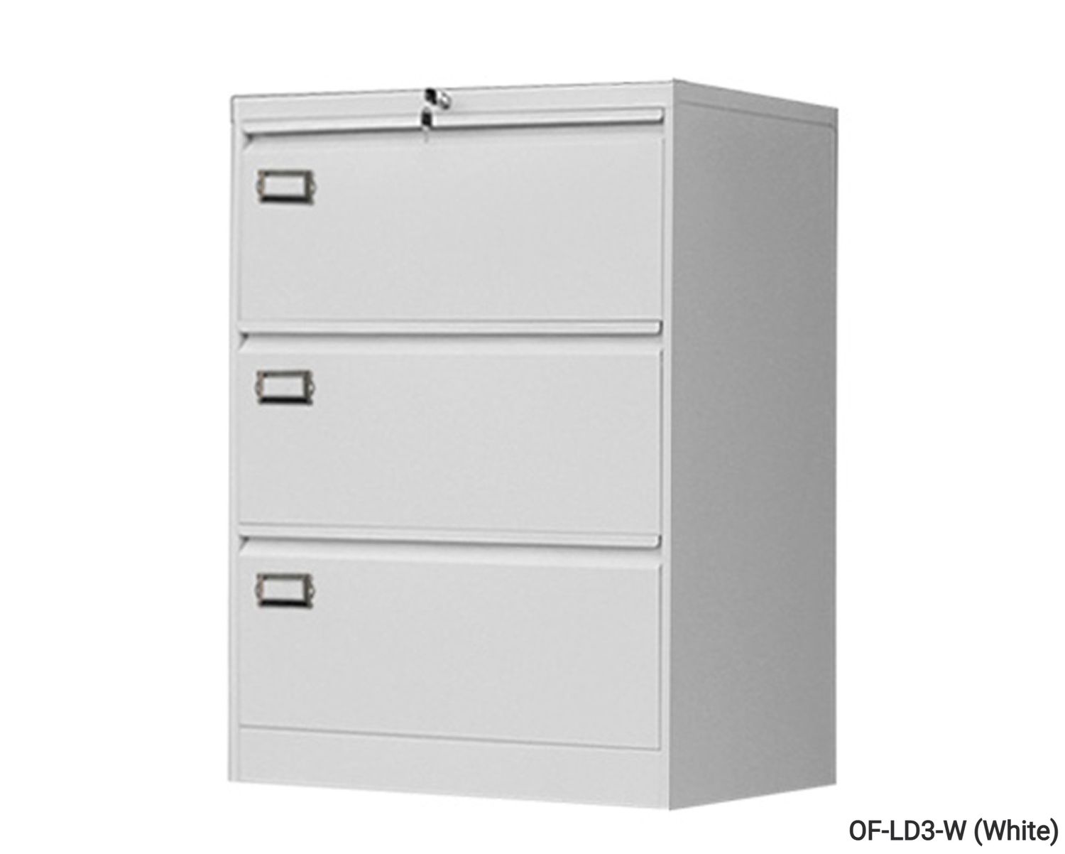 Ofix Lateral 3-Drawer Steel Filing Cabinet (Dark Grey+White, White), Model No.:: OF-LD3-W (White)  (SOLD OUT, PRE-ORDER FOR MID FEBRUARY)