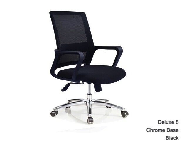 Ofix Deluxe-8 Mid Back Mesh Chair (Black, White, Red, Blue, Grey), Colors:: Deluxe-8 Black  (Best Seller-Limited Stock)