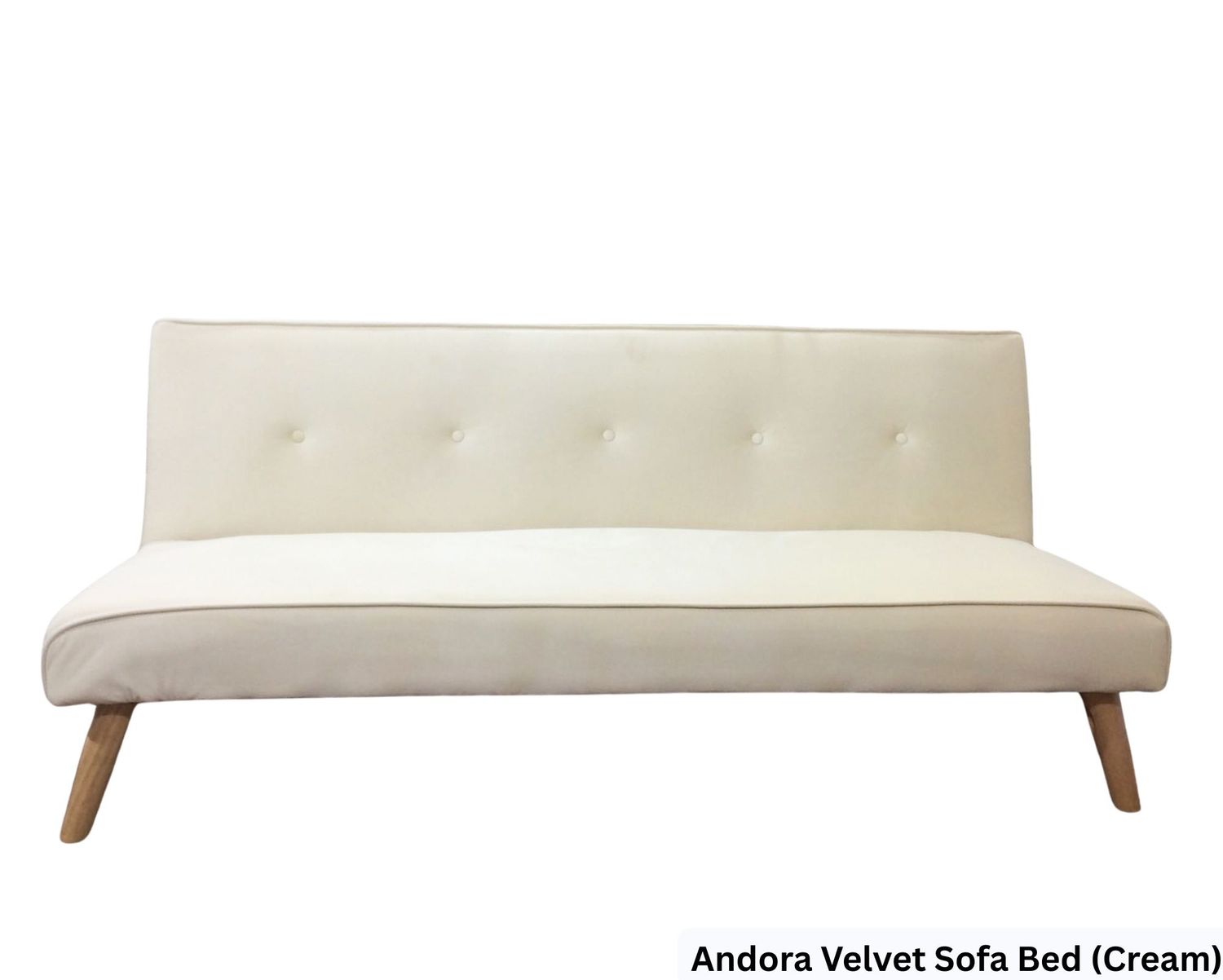 Ofix Andora Sofa Bed (Cream, Black, Grey, Beige, Brown), Colors:: Andora Velvet Sofa Bed (Cream)
