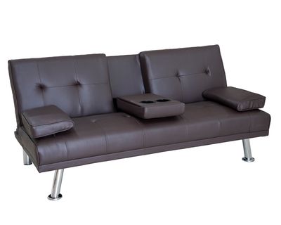 Flotti Valence Sofa Bed with Cup Holder and Pillow (Grey, Black, Pink, Brown, White, Blue)