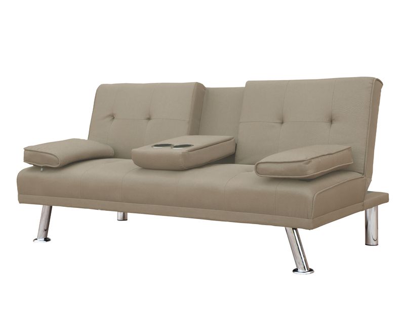 Flotti Valence Sofa Bed with Cup Holder and Pillow (Grey, Black, Pink, Brown, White, Blue, Beige)