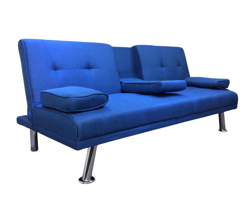 Flotti Valence Sofa Bed with Cup Holder and Pillow (Grey, Black, Pink, Brown, White, Beige, Blue)