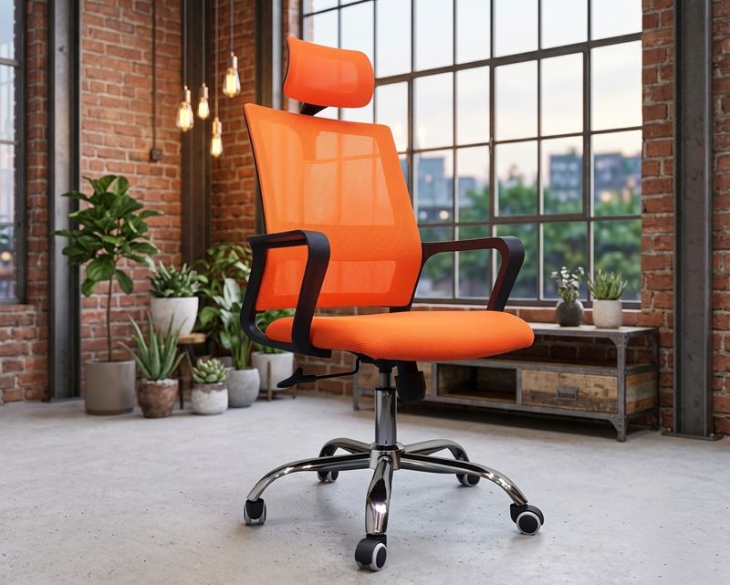 Ofix Deluxe-45 High Back Mesh Chair (Red, Orange, Blue, White, Grey)