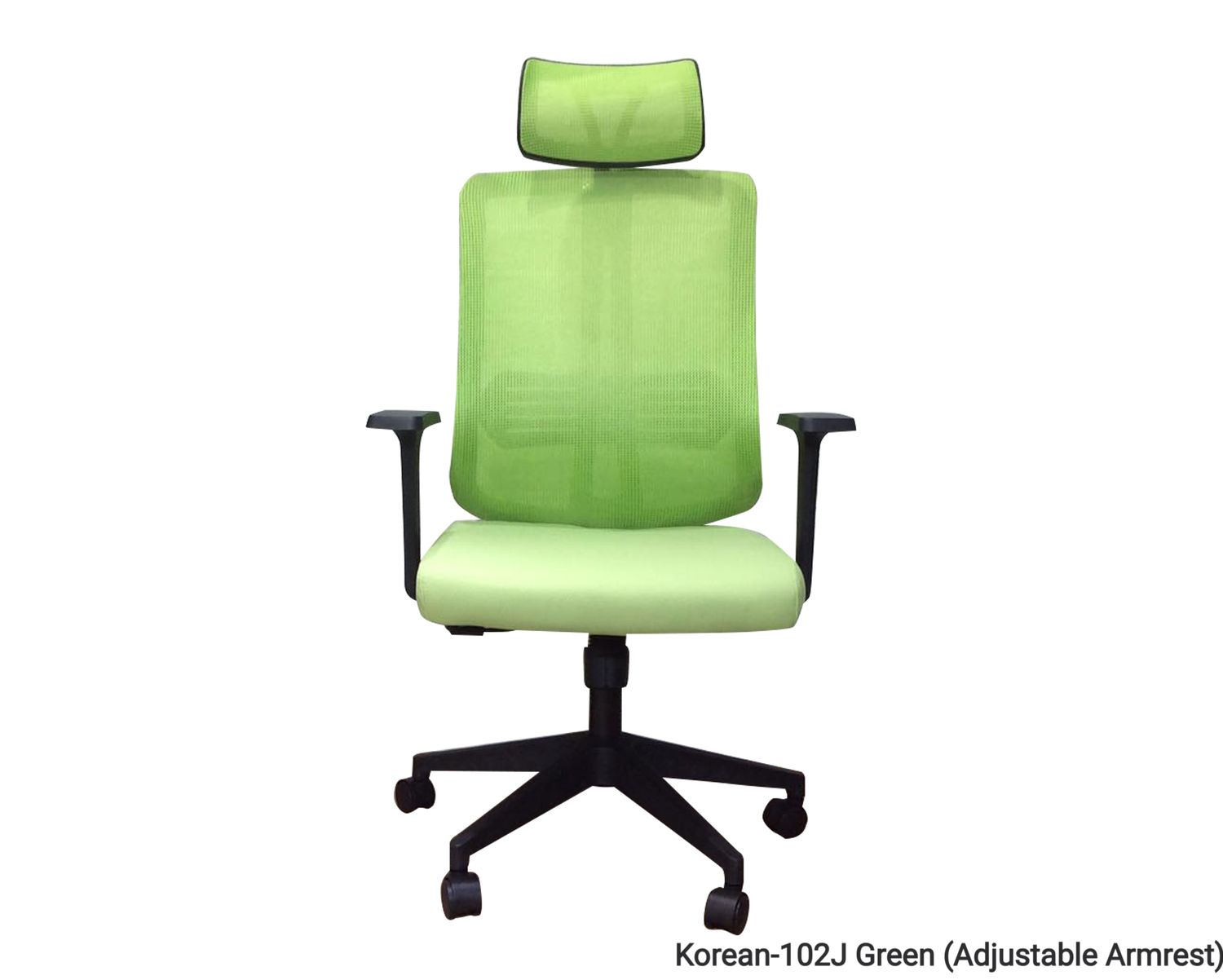 Ofix Korean-102J  High Back Mesh Chair  (Green, Orange, Black), Color: Korean-102J Green (Adjustable Armrest)