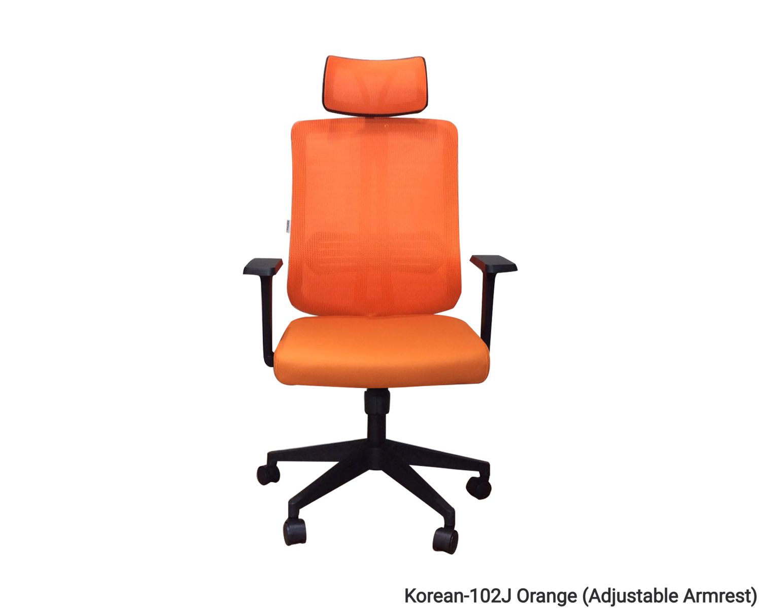 Ofix Korean-102J  High Back Mesh Chair  (Orange, Black), Color: Korean-102J Orange (Adjustable Armrest)