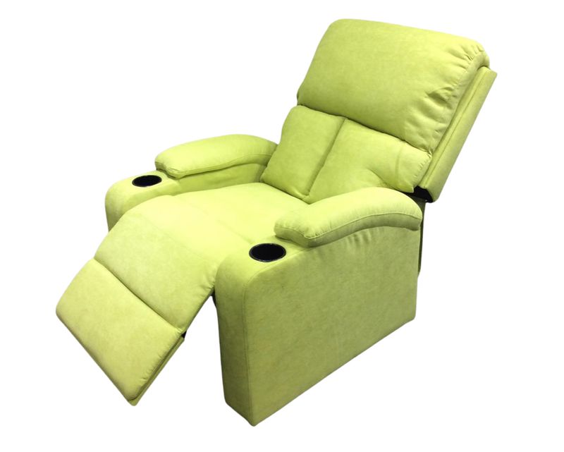 Flotti Omega Push Back Recliner with Cup Holder (Fabric/ PU Leather) (Grey, Black, Aegean Teal, Brown, Green, Black)