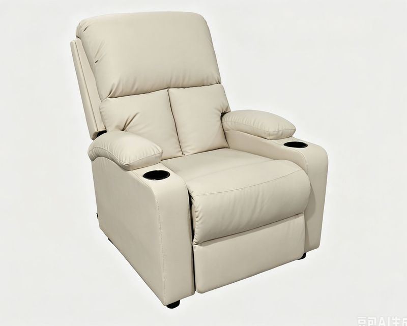 Flotti Omega Push Back Recliner with Cup Holder (Fabric/ PU Leather) (Grey, Black, Aegean Teal, Brown, Green, Black, Beige)
