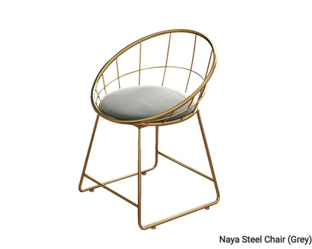 Ofix Naya Steel Chair (Grey), Color: Naya Steel Chair (Grey)