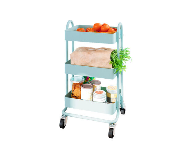 Ofix Travis 3-Layer Metal Trolley (Blue)