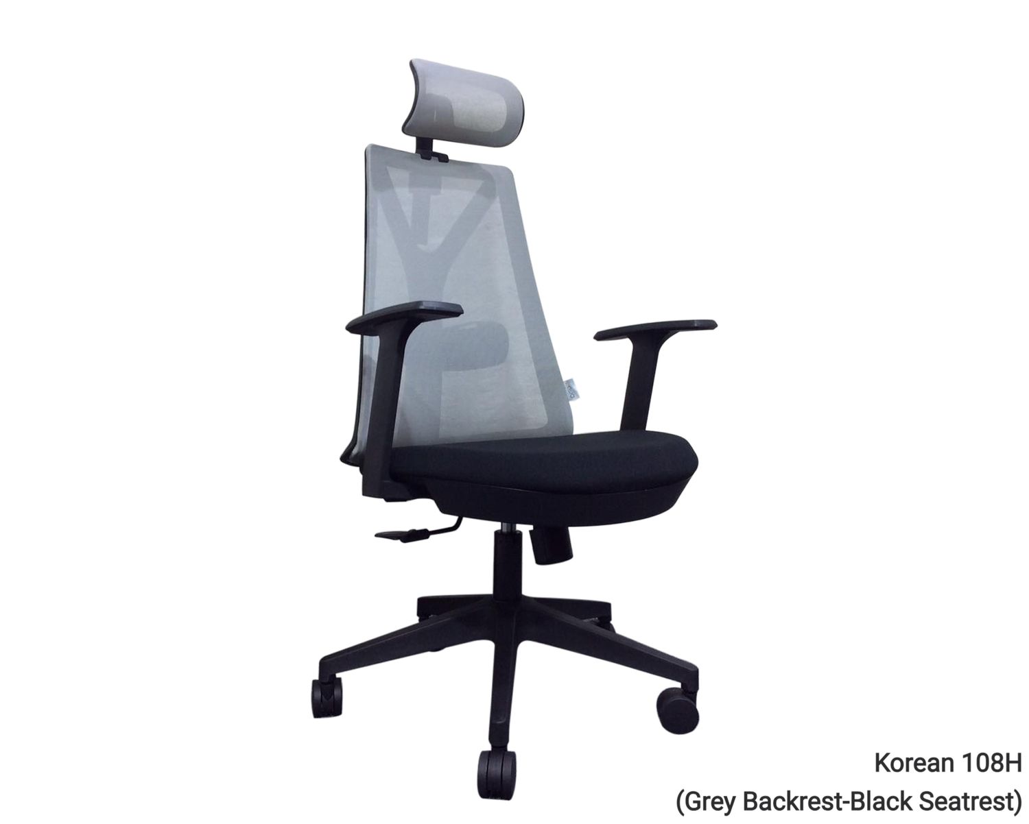 Ofix Korean 108H / Korean -109H High Back Mesh Chair (All White, Grey+Black), Model: Korean 108H (Grey Backrest-Black Seatrest)