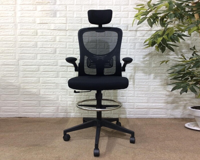 Ofix Premium-32 Drafting High Chair (With Headrest) (Black)