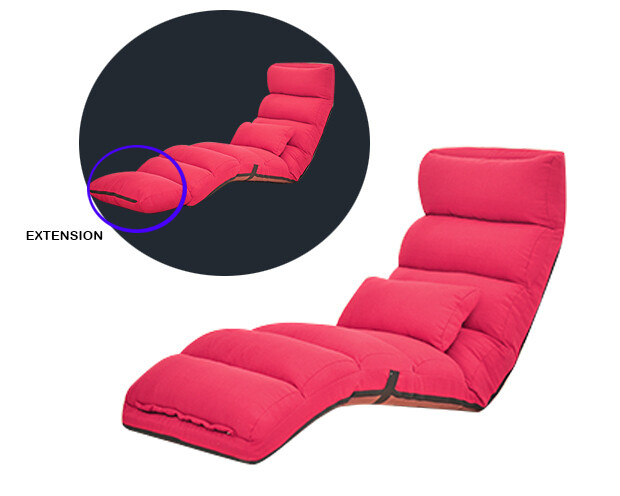 Flotti Quinsy Foldable-Floor Sofa (Fuschia Pink, Red), Color:: Fuschia Pink
