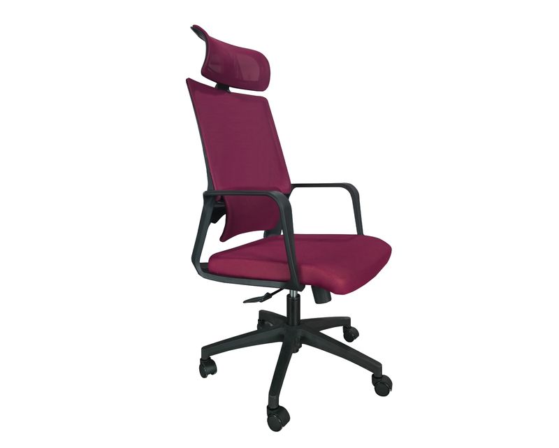 Ofix Korean-105J High Back Mesh Chair (Burgundy, Grey)