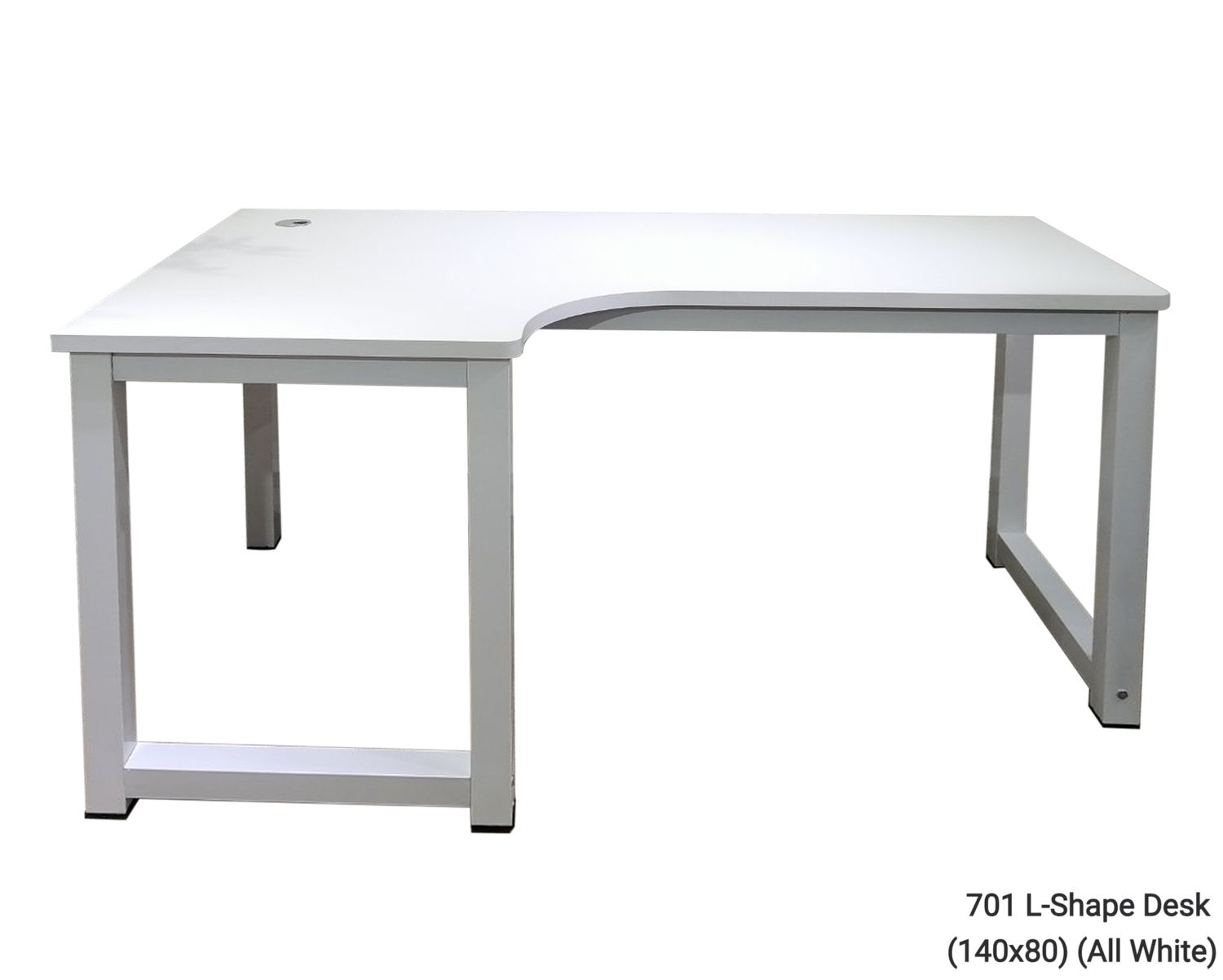Ofix 701 Desk L-Shape Office Table (140*80) (White), Color: 701 L-Shape Computer Desk (All White)
